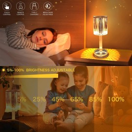 JD FRESH Crystal Lamp for Bedroom, RGB Lights Lamp Home Decor, Night Lamp , Geometry Lamp, Crystal Rose Lamp, Loona Lamps for Home Decoration, Led Crystal Rose Touch Lamp(Pack of 1)