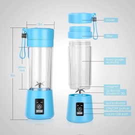 Blender Fruit 6 Blades Juicer Rechargeable Portable Electric USB Juicer Bottle Blender for Making Juice,Travel Juicer for Fruits and Vegetables,Juice Maker Machine